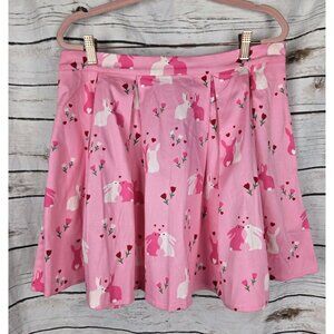 Collectif Pink Marilu Some Bunny to Love Skirt US12 NEW Skater Pleated